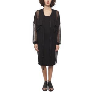 STUDIO B3 Women's Sheer Mesh Bomber Jacket Women BLACK Coats & Jackets